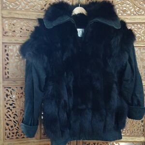 Rare Vintage Saga Fox Fur Bomber Jacket